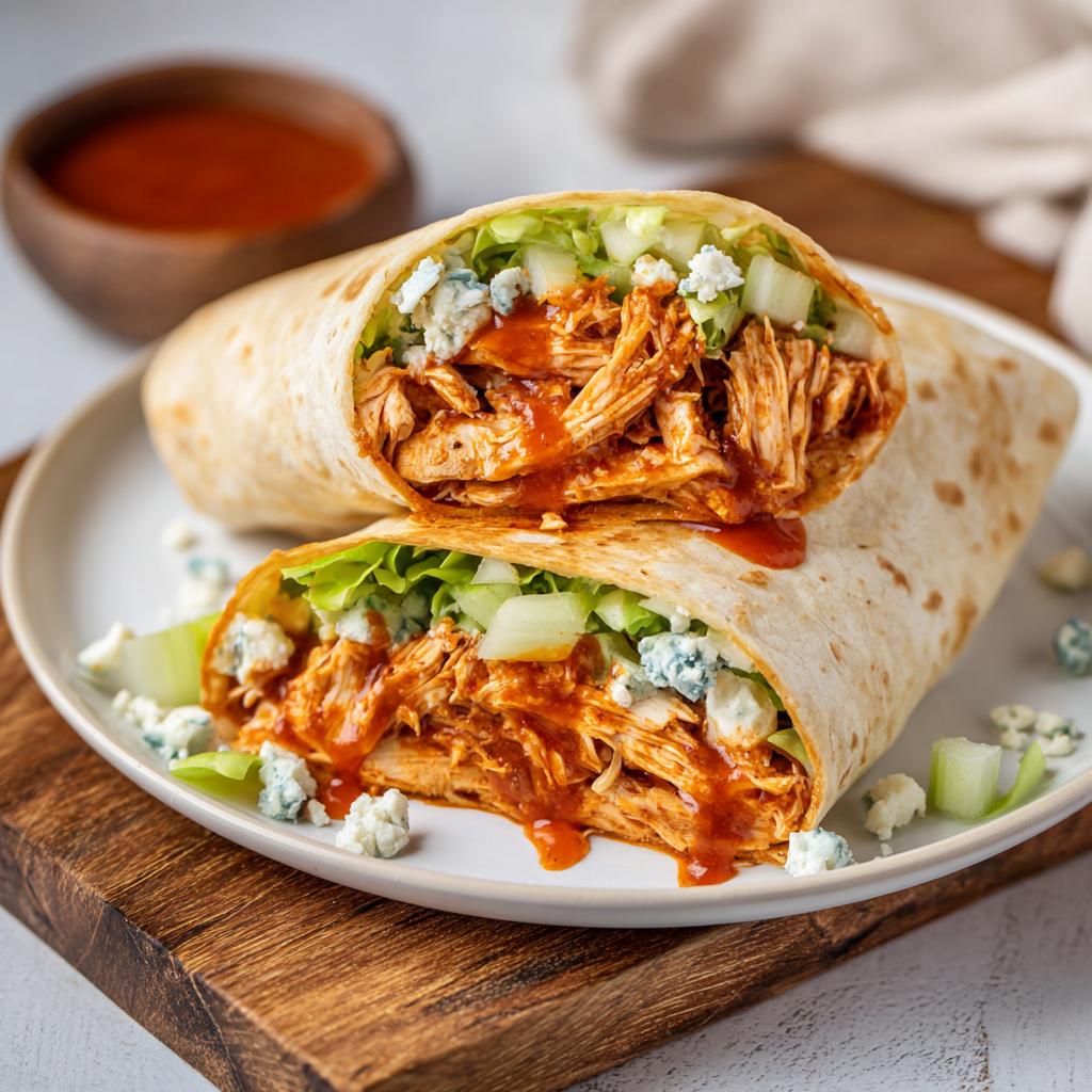Home 6 Buffalo chicken wraps recipe with ranch and celery